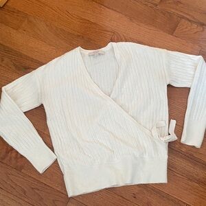 LOFT Cream V-Neck Sweater